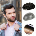 NG0304|0.03-0.04mm V Loop | Mens Hair System Ultra Thin Skin| Full V-loop, Natural, Transparent, Soft