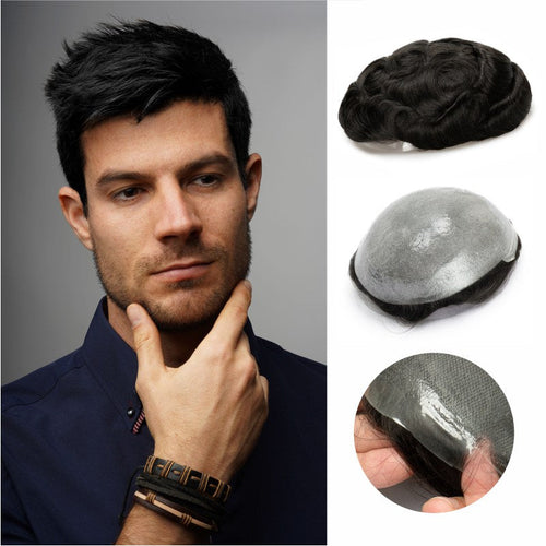 0.06-0.08 mm V Loop| Bio Skin Hair System for Men | No-shine under Lights, Blends Well with Your Skin