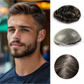 Upgrade Mirage |0.04-0.06mm Full Super Thin Skin Single Knots Base | Toupee for Men | Celebrities Choice