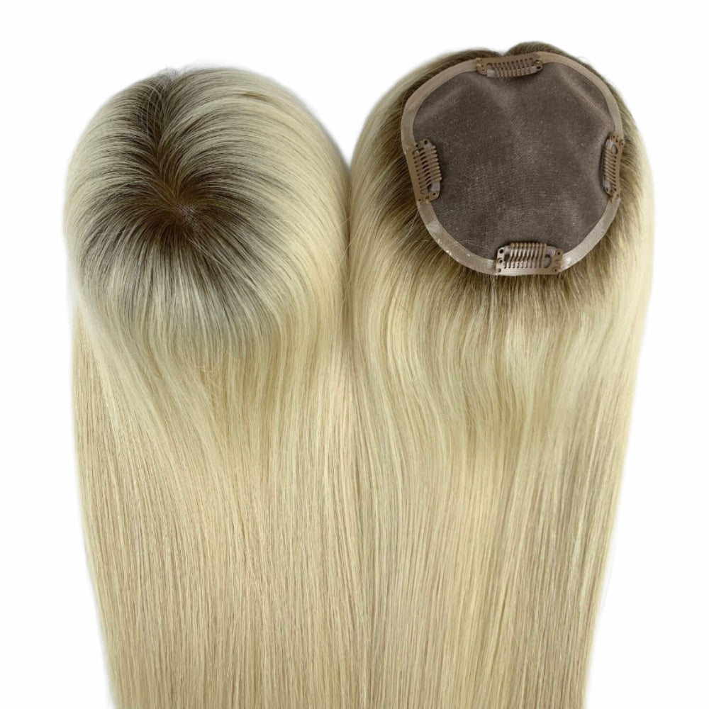 5*5" Fine Mono High-Grade Remy Human Hair Topper With Fine Brazilian Remy Hair