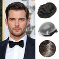 Single-knotted Mirage | Toupee for Men | 0.06-0.08mm Full Super Thin Skin Base | Thicker Hair and More Durable