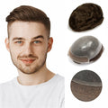 Ominilace Base Men's Hair System| Lace Front with Skin in the Back | Durable Style