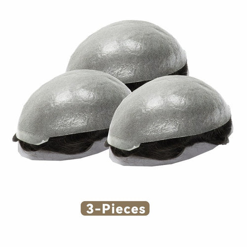 3PCS| 0.06-0.08 mm V Loop| Bio Skin Hair System for Men | No-shine under Lights, Blends Well with Your Skin