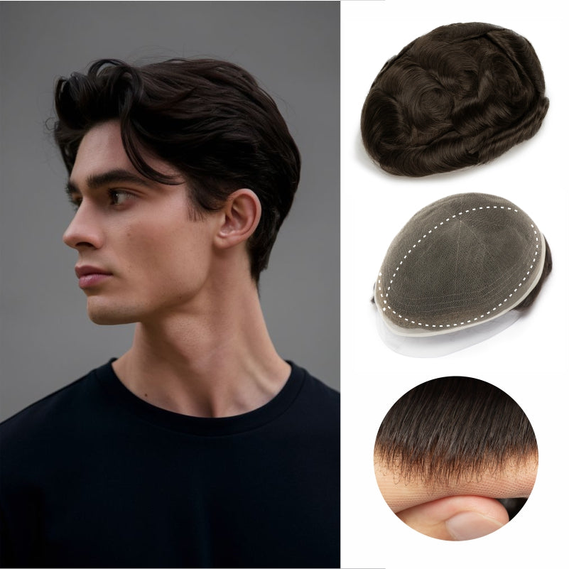 Full French Lace: Men's Lace Toupee | Full French Lace Base | Suitable for Humid Climate