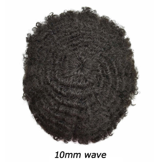 Afro Curly |Full French Lace Base Hairpiece| Toupee for Men | Afro Style Hair System|130% Density| Size 8''x10''