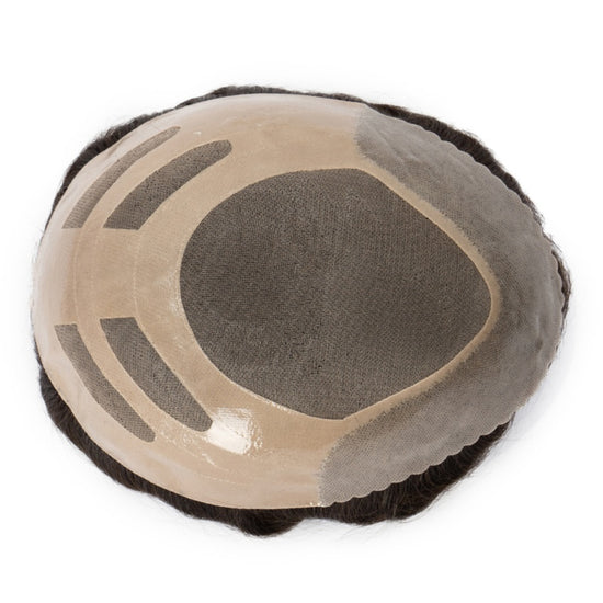 Mono PU| Mono Mesh Crown + PU| Men Toupee Breathable Wig Natural Hairline Human Hair System