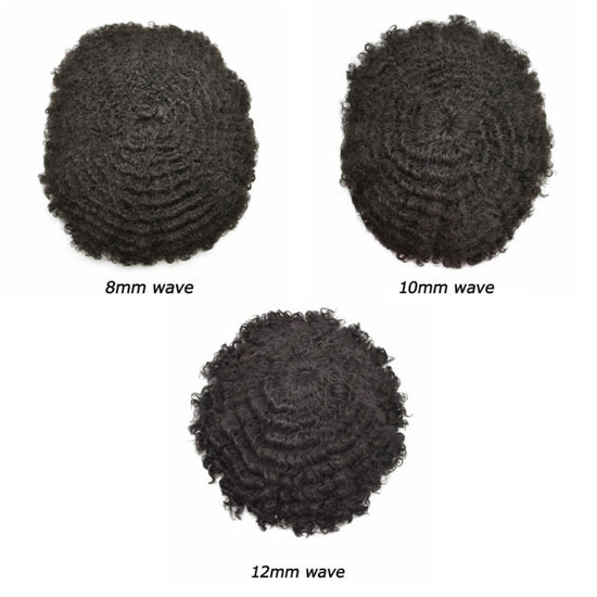 Afro Curly |Full French Lace Base Hairpiece| Toupee for Men | Afro Style Hair System|130% Density| Size 8''x10''