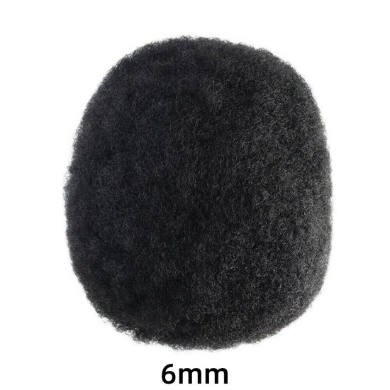 Afro Curly |Full French Lace Base Hairpiece| Toupee for Men | Afro Style Hair System|130% Density| Size 8''x10''