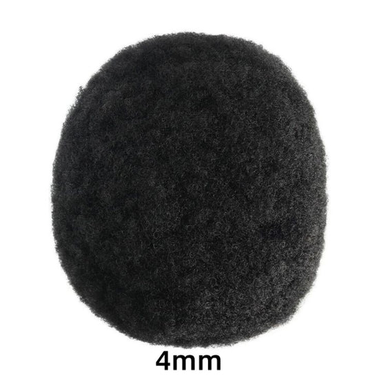 Afro Curly |Full French Lace Base Hairpiece| Toupee for Men | Afro Style Hair System|130% Density| Size 8''x10''
