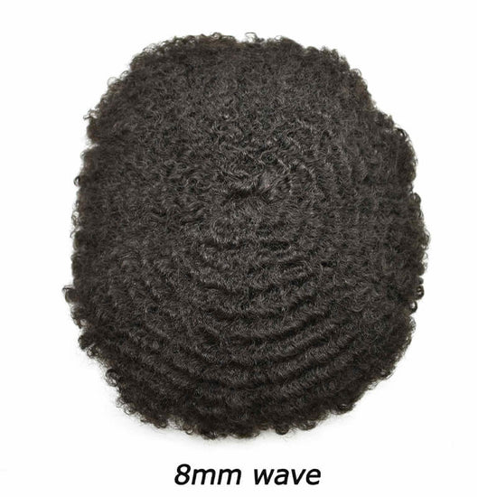 Afro Curly |Full French Lace Base Hairpiece| Toupee for Men | Afro Style Hair System|130% Density| Size 8''x10''